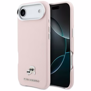 Karl Lagerfeld Karl & Choupette Head Pins Saffiano MagSafe iPhone Air Suojakuori - Vaaleanpunainen