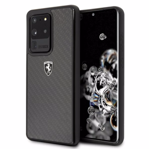 Ferrari Carbon Heritage Suojakuori Samsung Galaxy S20 Ultralle - musta