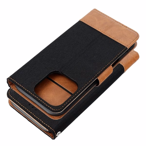 Läppäsuojakuori iPhone 16e -lle (SE 4 2025) Jeans Book musta