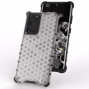 Honeycomb tapauksessa panssaroitu kansi geelirunko Samsung Galaxy S22 Ultra sininen