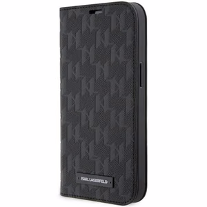 Karl Lagerfeld KLBKP14LSAKLHPK iPhone 14 Pro 6.1 kirjakuori musta/musta Saffiano Monogram