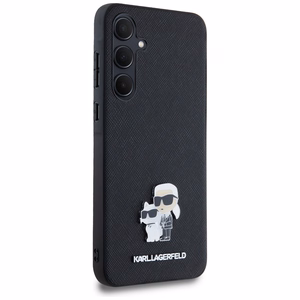 Original Pouch KARL LAGERFELD hardcase Saffiano Karl&Choupette Pin KLHCSA35SAKCNPK Samsung Galaxy A35:lle musta