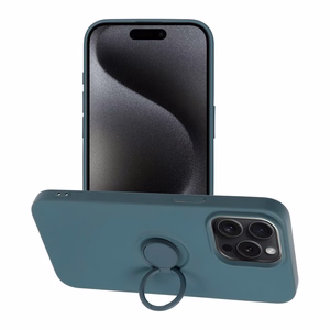 Silikoninen Suojakuori Renkaalla iPhone 15 PRO MAX:lle vihreä