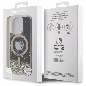 Hello Kitty Liquid Glitter Fever MagSafe Suojakuori iPhone 16 Pro:lle - kultainen
