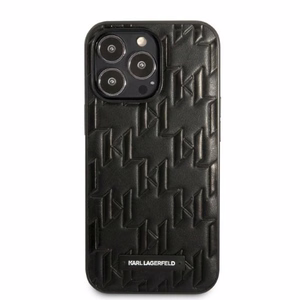 Karl Lagerfeld Monogrammi plaketti kotelo iPhone 13 Pro Max - musta