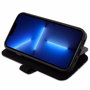 BMW BMBKP14L22RVSK Suojakuori iPhone 14 Pro 6.1" musta/musta bookcase Nahkainen Stamp Blue Lines