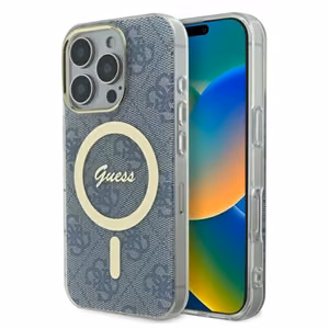 Guess IML 4G MagSafe Suojakuori iPhone 16 Pro Max:lle - Sininen