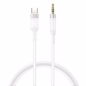 XO audiokaapeli NB-R279B USB-C - jack 3,5mm 1,0m, valkoinen
