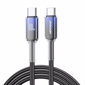 Joyroom S-A42 Crystal-Clear Series 60W USB-C - USB-C -kaapeli 1,2 m - musta