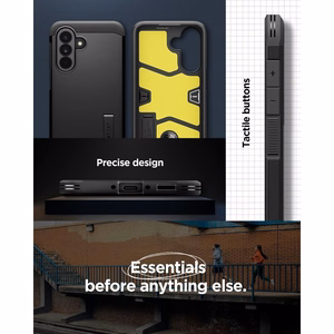 Spigen Tough Armor -suojakuori Samsung A37 5G:lle musta