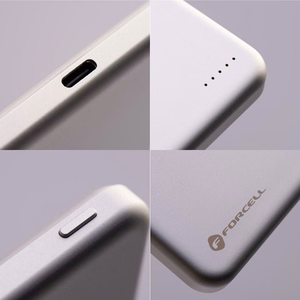 Forcell F-Energy Slim F5K9 -varavirtalähde, MagSafe-yhteensopiva, 5000 mAh, 15 W, QC 4.0, PD 3.0, Cloud Dancer