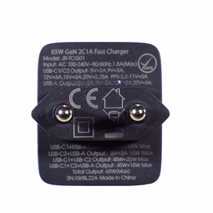 Joyroom fast GaN charger 65W USB-A, 2x USB-C black + USB-C - USB-C cable 100W 1.2m (TCG01)