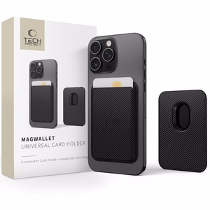 Tech-Protect MagWallet Magsafe Suojakuori universaalilla magneettisella kortti- tai asiakirjapidikkeellä - Musta