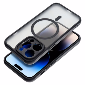 Full Matte Mag Cover-suojakuori mallille iPhone 17 Pro / 18 Pro, MagSafe-yhteensopiva – musta