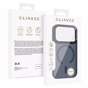 Liavec Cloudy suojakuori metallisella kamerakehyksellä Iphone 17 Pro Max -puhelimelle laivastonsininen (kameran ohjauspainike)