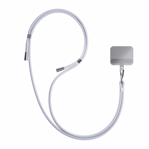 3mk EasyClip puhelimen kaulahihna, harmaa (hopeanväriset osat)