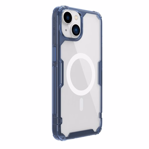 Nillkin Nature Pro Magneettinen TPU Suojakuori iPhone 15 Plus:lle läpinäkyvä-sininen