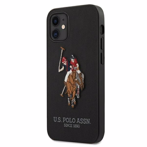 US Polo USHCP12SPUGFLBK iPhone 12 mini 5,4" tšarny/musta Polo-kirjonta kokoelma