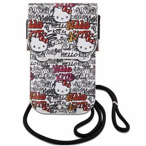 Hello Kitty Leather Tags Graffiti olkalaukku – beige