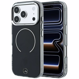 Mercedes Double Layer Iconic Logo -suojakuori laitteelle iPhone 18 Pro Max / 17 Pro Max, MagSafe-yhteensopiva – musta