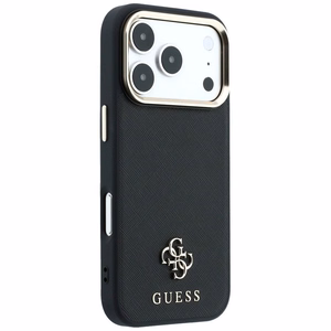 Kotelo mallille IPHONE 18 Pro Max/17 Pro Max MagSafe-yhteensopiva (Saffiano Small 4G & Classic Logo) (väri: musta)