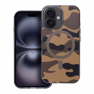 Suojakuori iPhone 16:lle Forcell F-Protect Levels Dual Layer 4D MagSafe-yhteensopiva Military Drop-Test desert camo