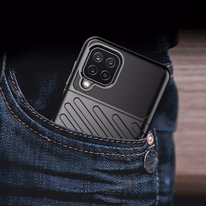 Thunder Case Joustava Kova Rugged Cover TPU Case Samsung Galaxy A22 4G sininen