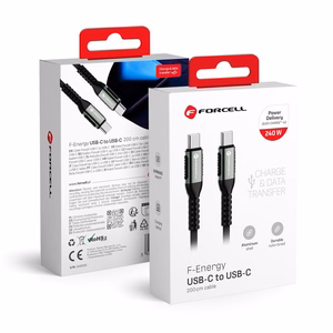 Kaapeli FORCELL F-ENERGY C263 Type C - Type C QC4.0 PD 5A 240W Cafule 2 m musta