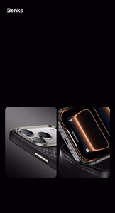 Benks Magnetic Armor Pro Armor Grid Kevlar suojakuori Metal Frame 600D (Y069) iPhone 17 Pro:lle musta