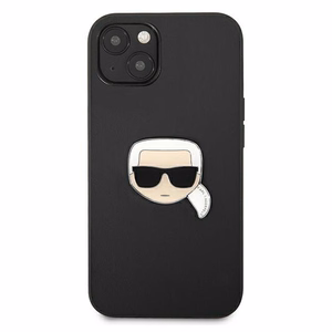 Karl Lagerfeld Nahka Ikonik Karl's Head Metal Case iPhone 13 mini - musta