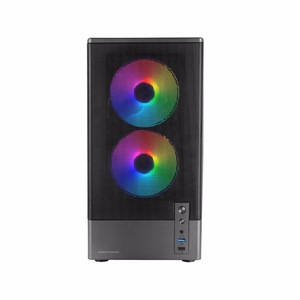 Mars Gaming MC-ONYX – microATX computer case with 3 ARGB fans, black