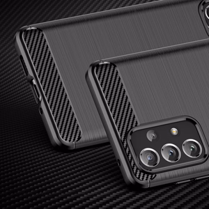 Carbon Case Joustava TPU kansi Samsung Galaxy A73 musta