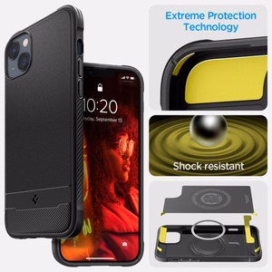 Spigen Rugged Armor Mag Case MagSafe -kotelo iPhone 14:lle - Matta musta