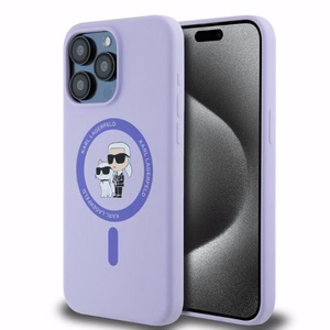 KARL LAGERFELD Silikoninen KC Body Ring MagSafe Suojakuori KLHMP15XSCMKCRHU iPhone 15 Pro Max:lle - Violetti