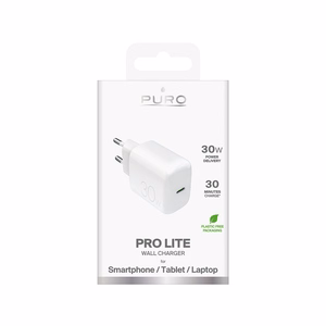 Puro PROLITE 30W USB-C seinälaturi - Valkoinen