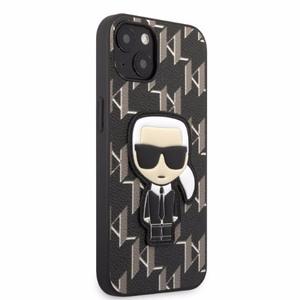 Karl Lagerfeld KLHCP13SPMNIKBK iPhone 13 mini 5.4" kovakuori musta/musta Monogram Ikonik Patch