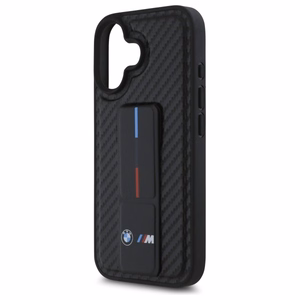 BMW M Grip Stand Smooth and Carbon Suojakuori iPhone 16:lle - Musta