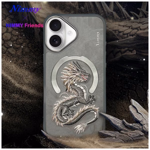Nimmy Dragon MagSafe Suojakuori iPhone 16:lle - harmaa