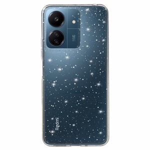 Crystal Glitter Suojakuori Xiaomi Redmi 13C:lle - hopeinen