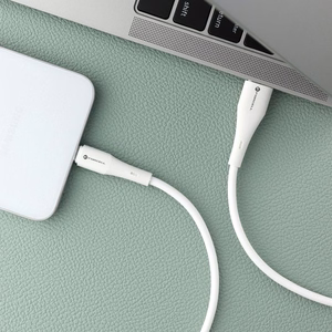 FORCELL F-ENERGY C342 kaapeli USB A - Type C QC4.0 3A 66W silikoninen 1 m valkoinen
