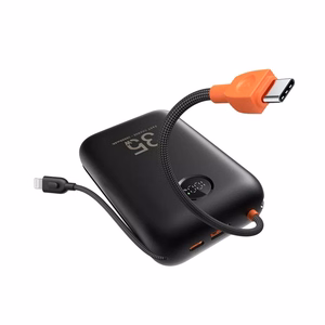 Varavirtalähde VEGER 30000 mAh sisäänrakennetulla Type C / Lightning -kaapelilla PD QC3.0 35W K3 (W3018) musta