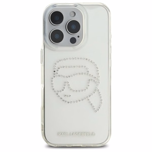 Karl Lagerfeld KLHCP16XHKHDCELT iPhone 16 Pro Max 6.9" Läpinäkyvä Kova Suojakuori IML Rhinestones Karl Head