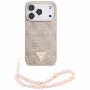 Guess 4G Strap Triangle Logo MagSafe Suojakuori iPhone 17 Pro:lle - Vaaleanpunainen