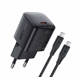 Charger Acefast A118 30W GaN USB-C + USB-C to USB-C cable 1.2m black
