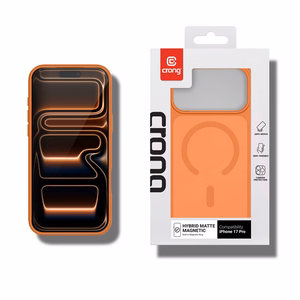 Crong Hybrid Matte Magnetic MagSafe suojakuori iPhone 17 Pro -laitteelle, oranssi