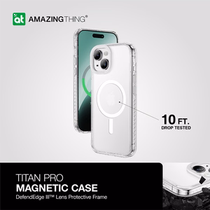 Amazing Thing Titan Pro Magsafe Suojakuori 10FT IP156.7TMCL iPhone 15 Plus:lle läpinäkyvä