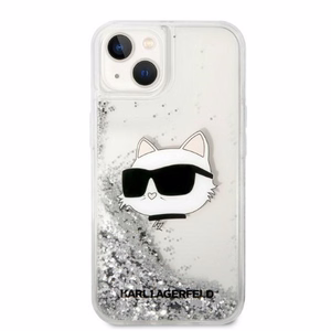 Karl Lagerfeld KLHCP14MLNHCCS iPhone 14 Plus 6.7" hopeinen/hopeinen kovakuori Glitter Choupette Head