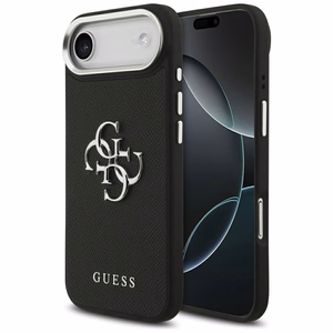 Guess Grained Big 4G Classic Logo -suojakuori iPhone 17 Air - musta