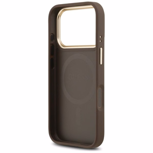 Guess 4G PU Classic Logo MagSafe -suojakuori iPhone 17 Pro - ruskea
