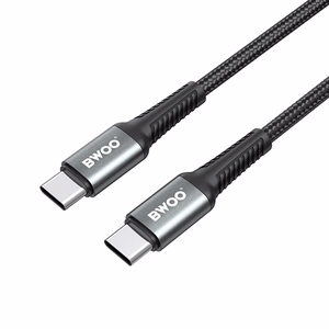 BWOO punottu kaapeli USB-C - USB-C 2m 60W musta